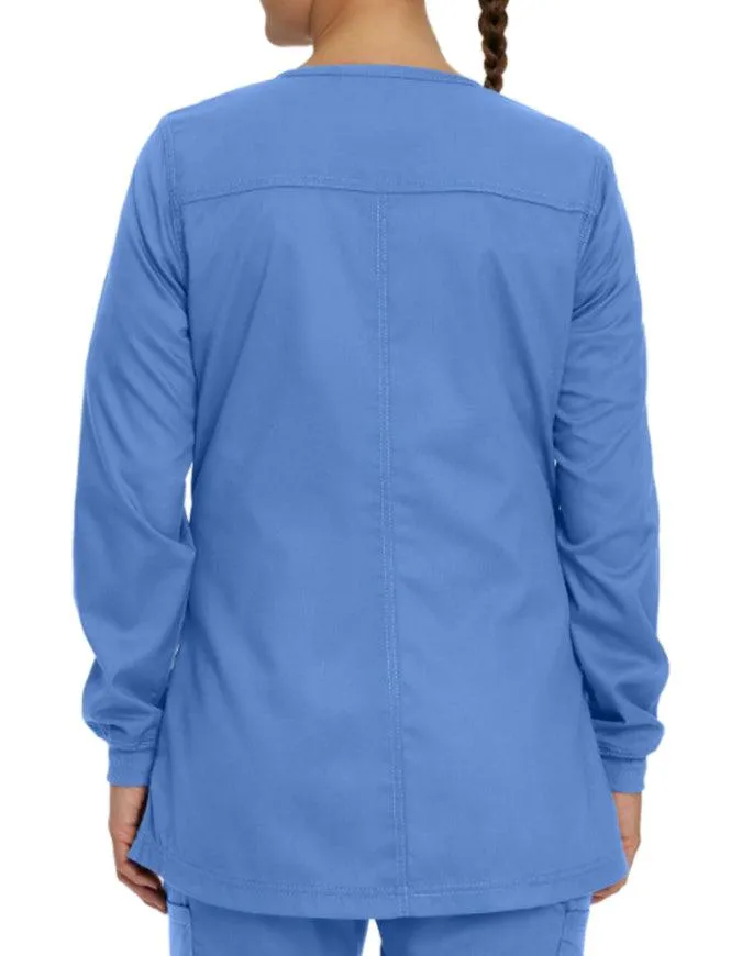 Landau Proflex Women's Snap Front Warm Up Solid Scrub Jacket