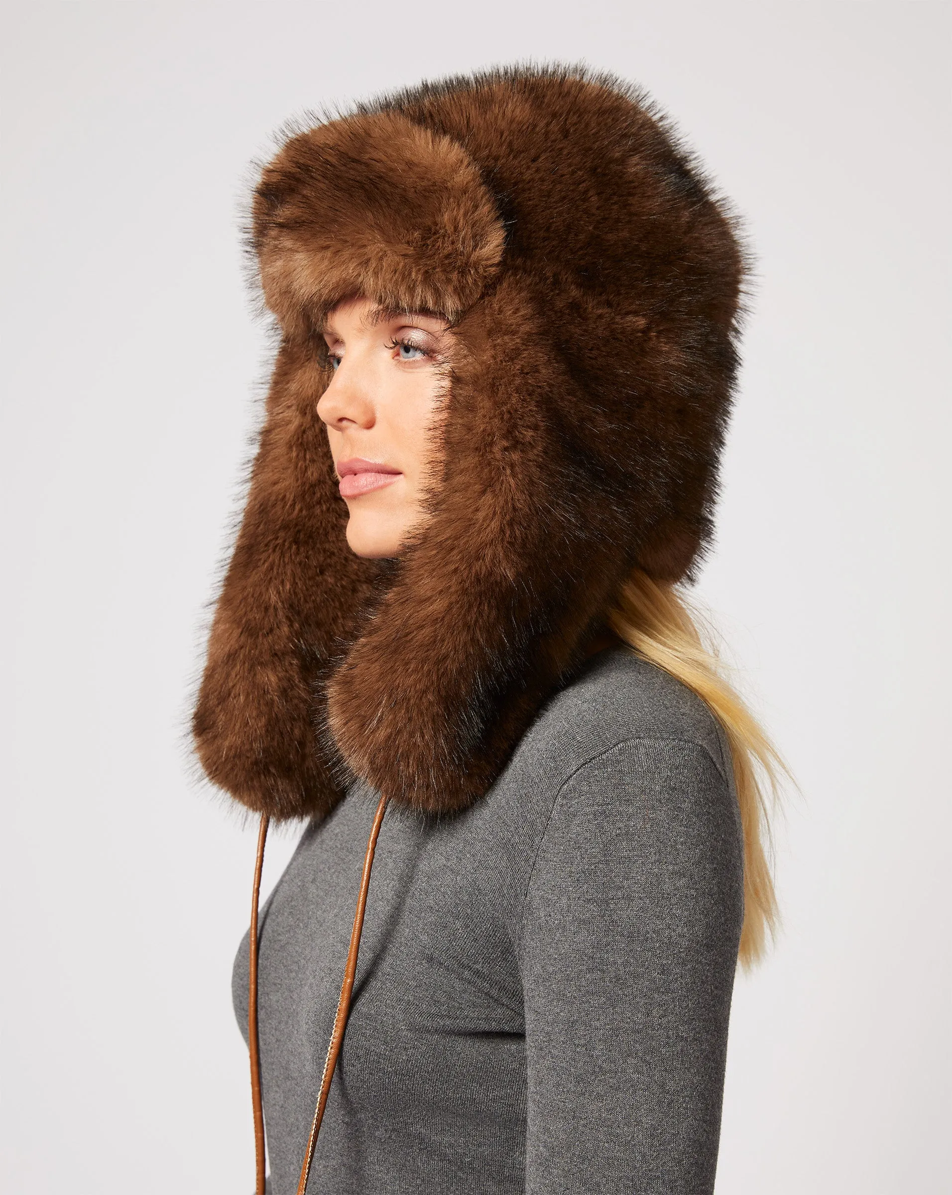 Lauren Fox Faux Fur Trapper Hat