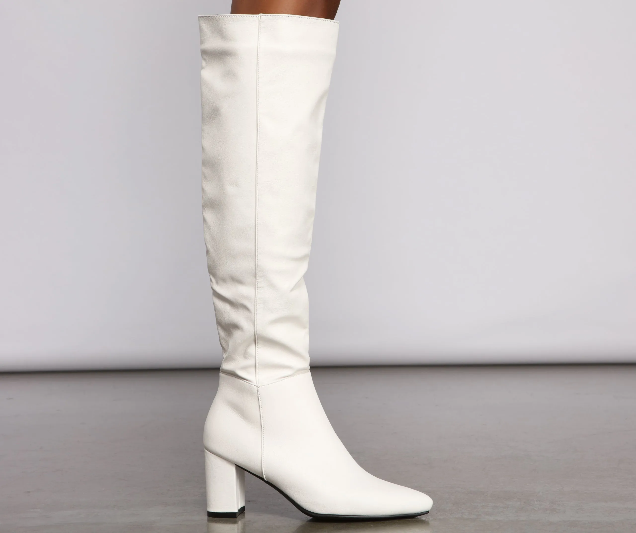 Lead The Way Faux Leather Over The Knee Boots