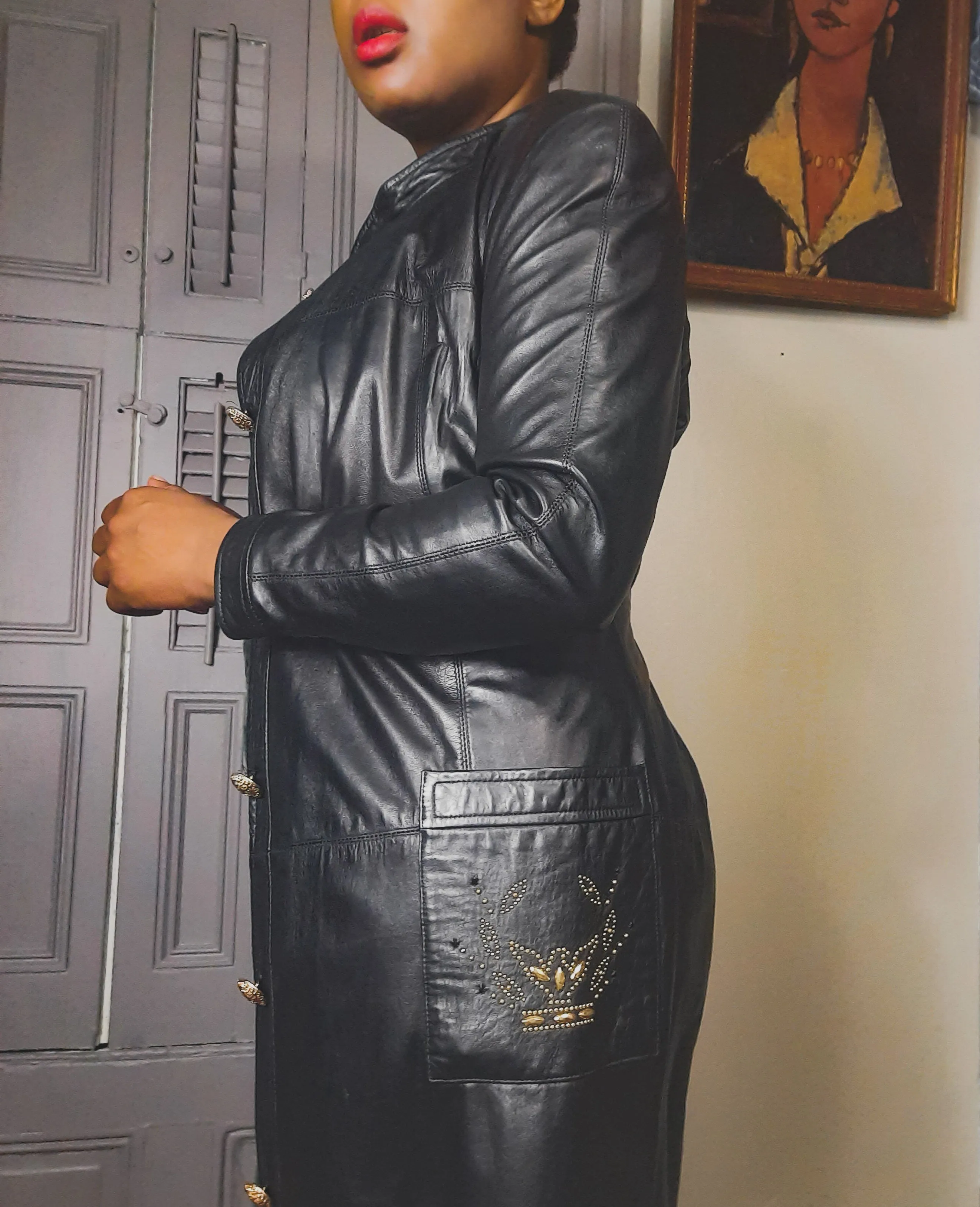 Leather Craft Coat Dress size 4