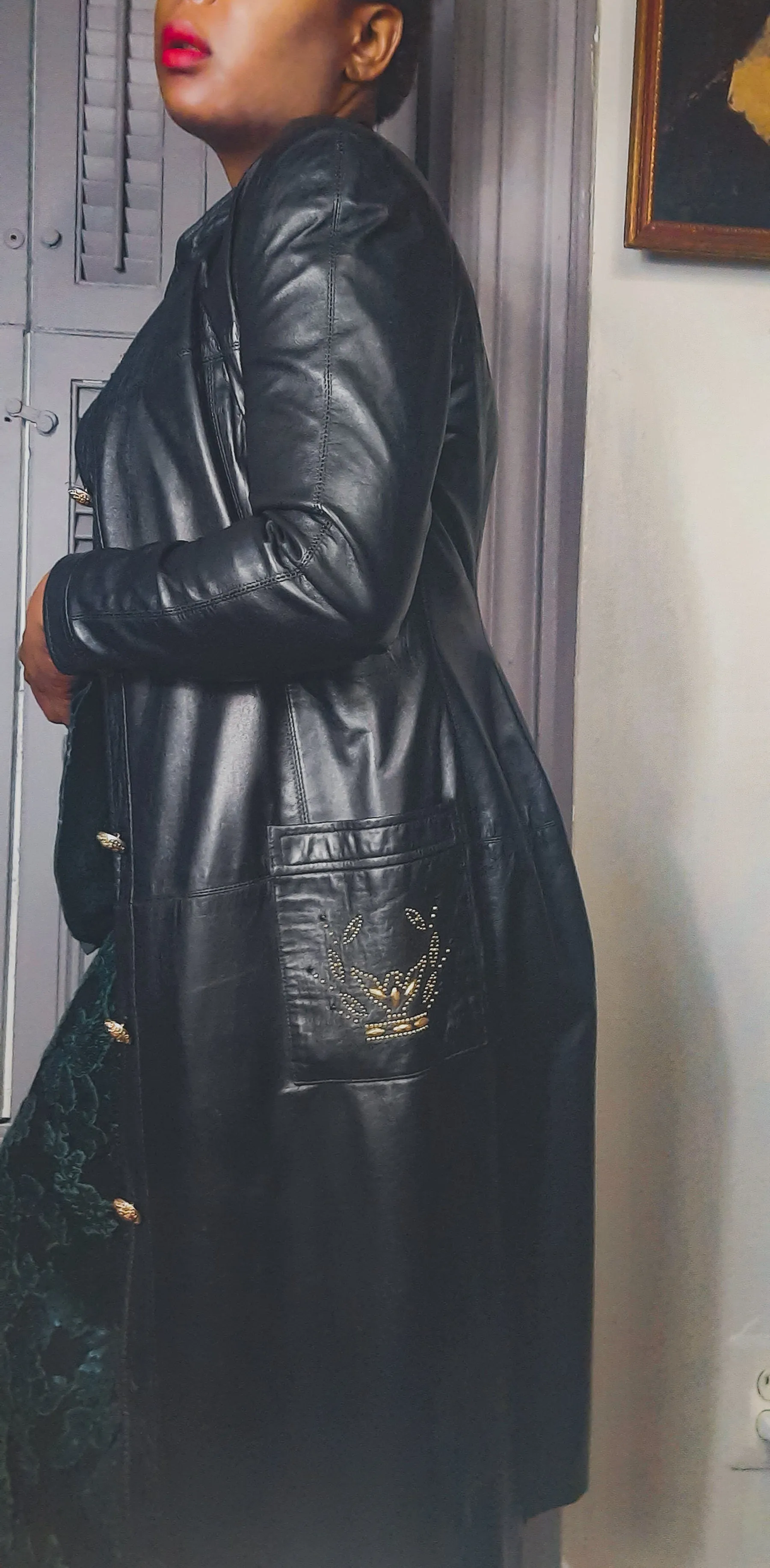 Leather Craft Coat Dress size 4