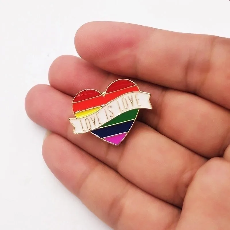 Lgbt Rainbow Love Flag Gay Brooch Spot Coat Clothing Dripping Oil Collar Pin Cartoon Brooch