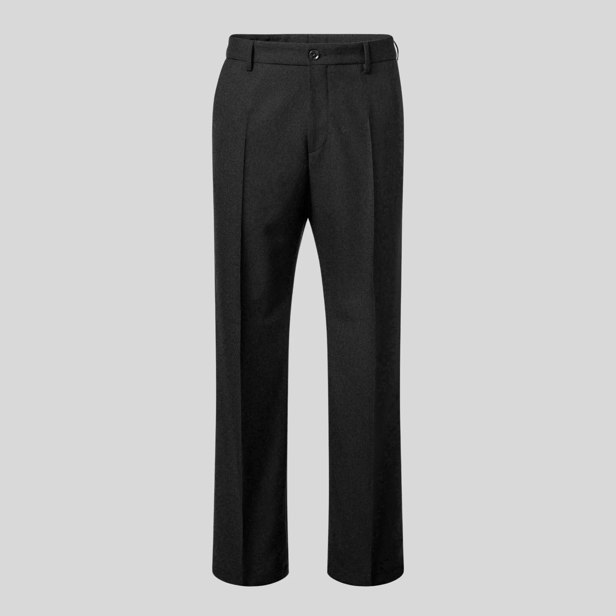 Loose Fit Wide Leg Wool Pants - Black