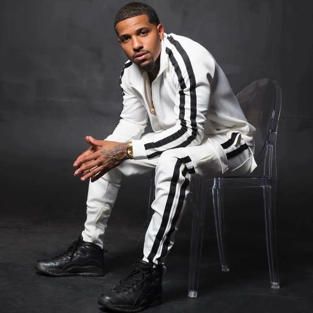 Men Side Stripe Zipper Jacket & Drawstring Cargo Pants Sports Set