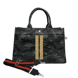 Midi East West Bag: Black Camouflage