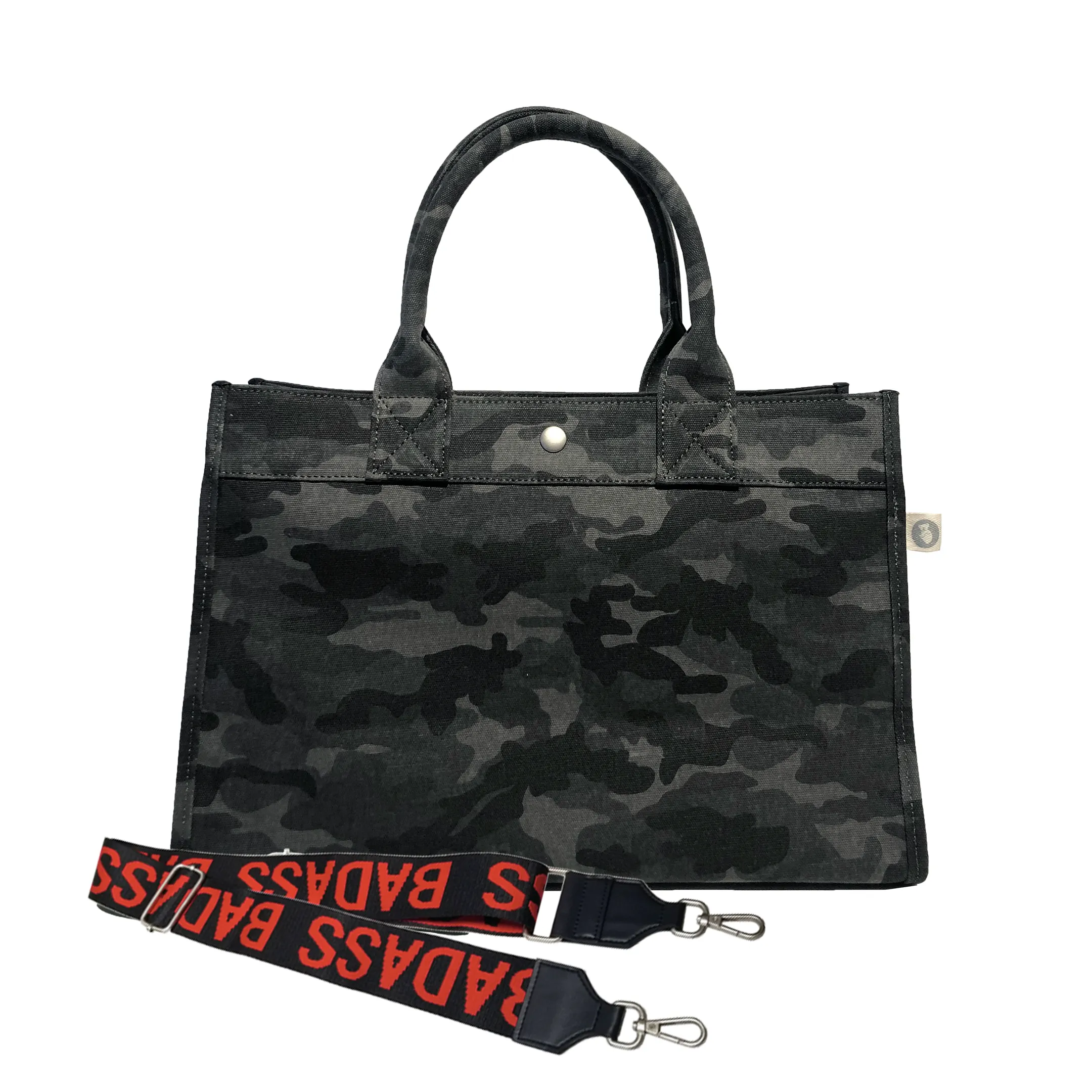 Midi East West Bag: Black Camouflage