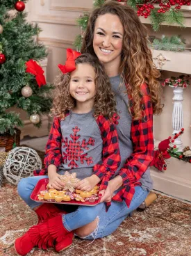 Mommy and Me Snuggle Snowflake Raglan Top