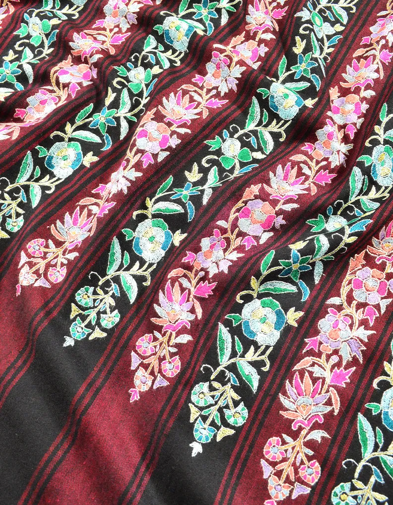 multi-coloured Embroidery Pashmina Shawl 7750