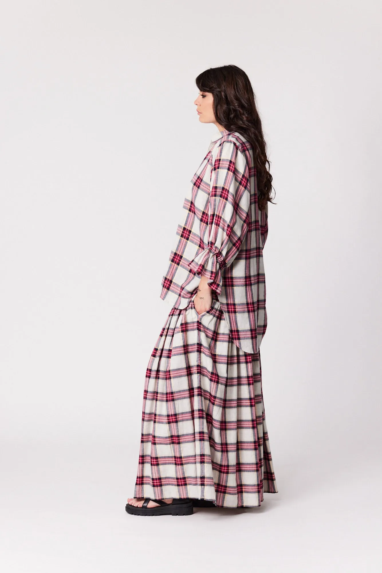 Navajo Skirt - Strawberry Plaid