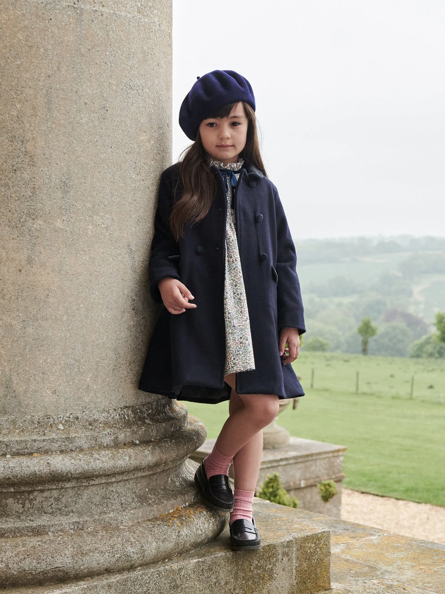 Navy Arrieta Girl Coat