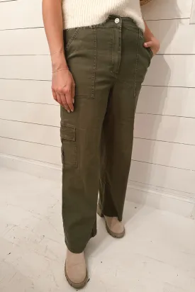 Olive Cargo Long Pants