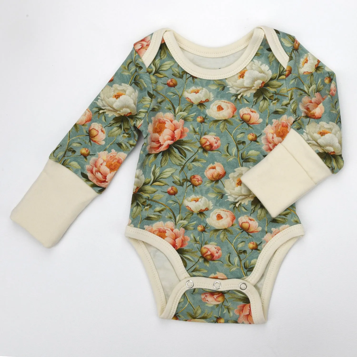 Organic Cotton Long Sleeve Baby Bodysuit, Elodie