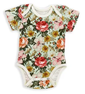 Organic Cotton Short Sleeve Baby Bodysuit, Jade