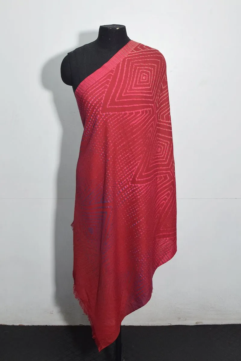 Pashmina Woven Jacquard Shawl Available In Red, Black, Mustard And Turquoise