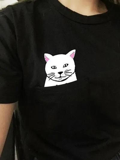 Peak A Boo Cat T-Shirt