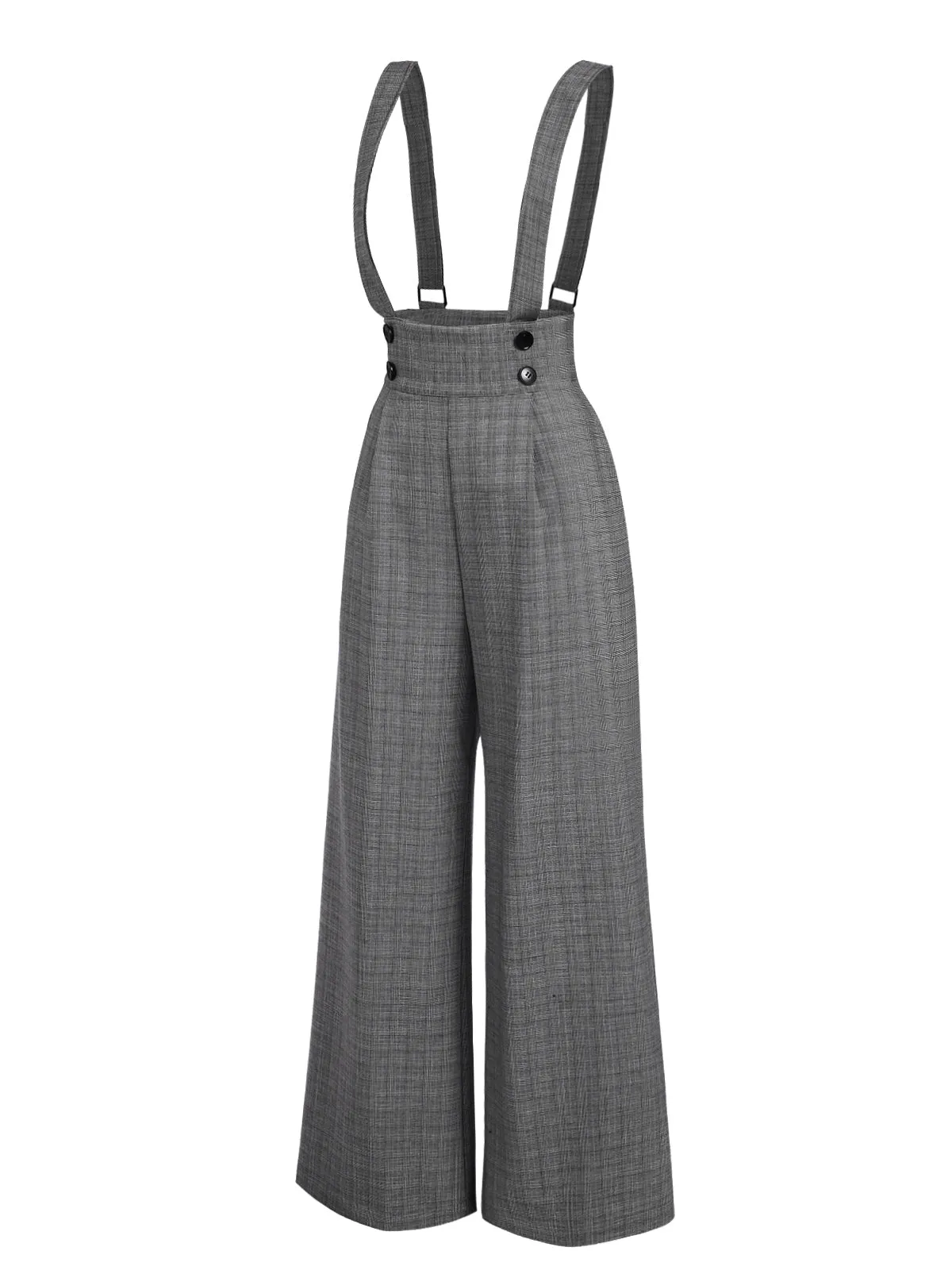 [Pre-Sale] Brown 1940s Glen Plaid Buttoned Overall Pants