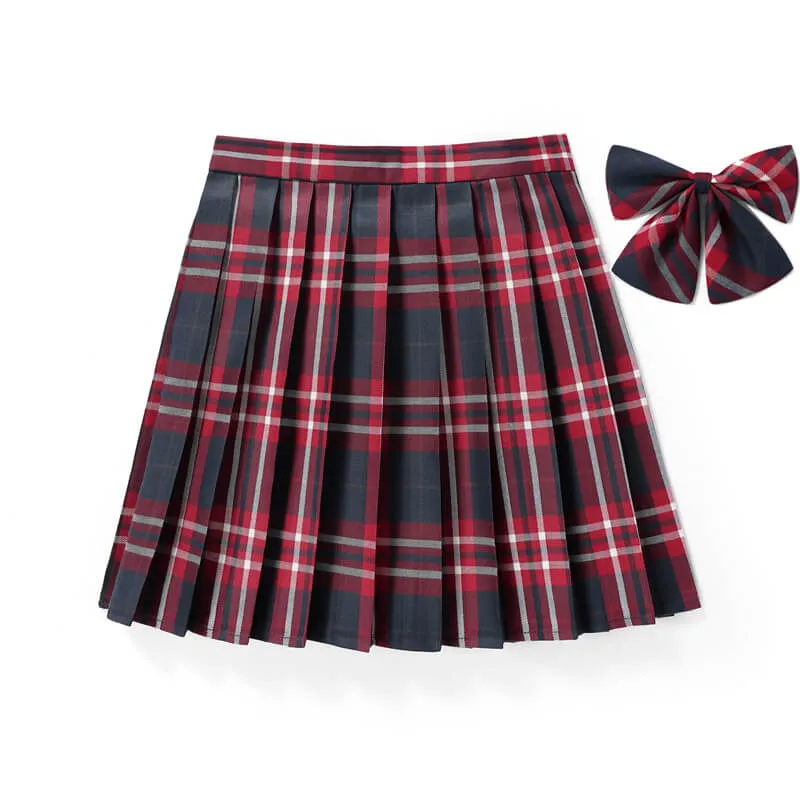 [Red] JK vintage plaid uniform skirt