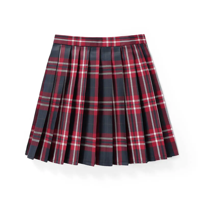 [Red] JK vintage plaid uniform skirt