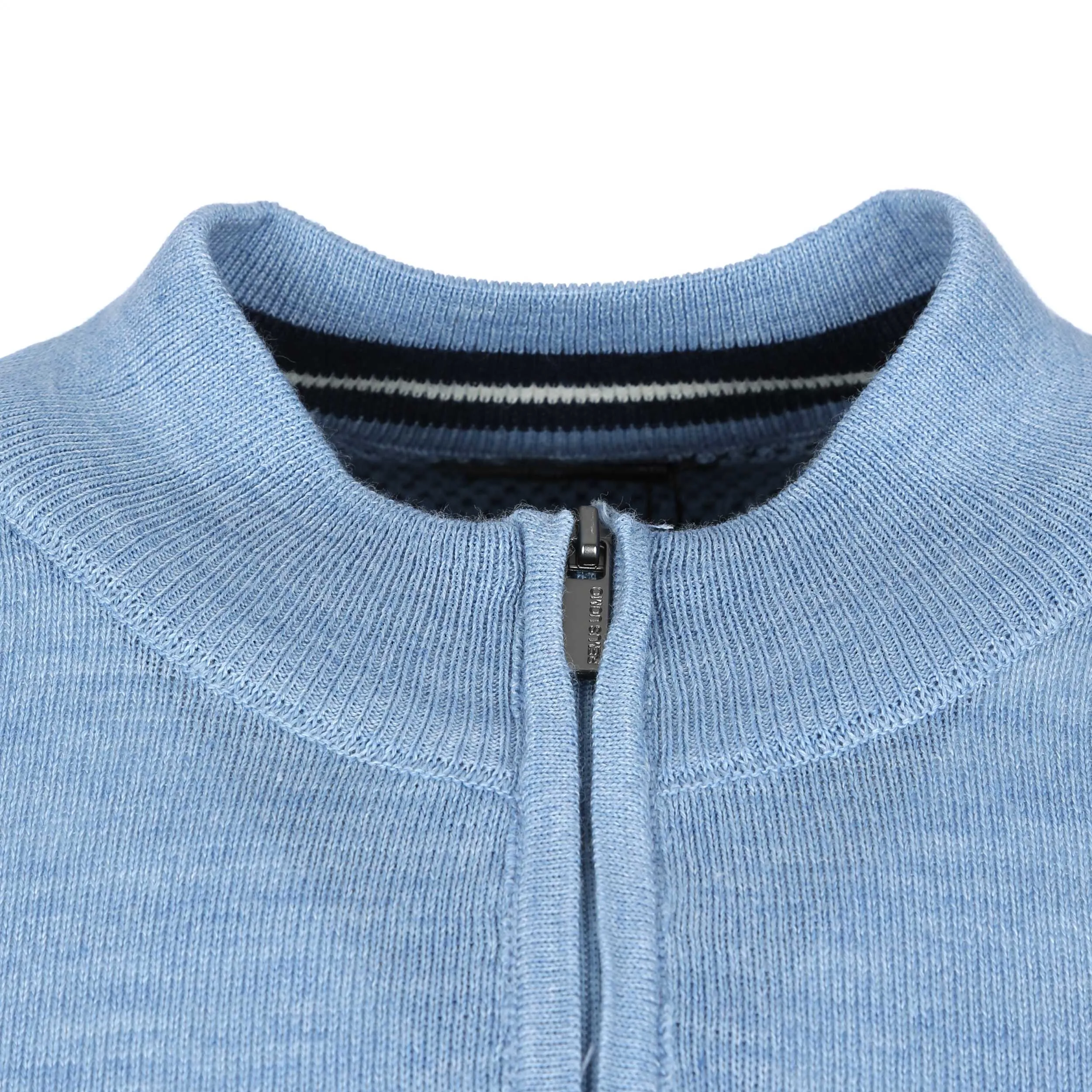 Remus Uomo 1/4 Zip Knitwear in Sky Blue