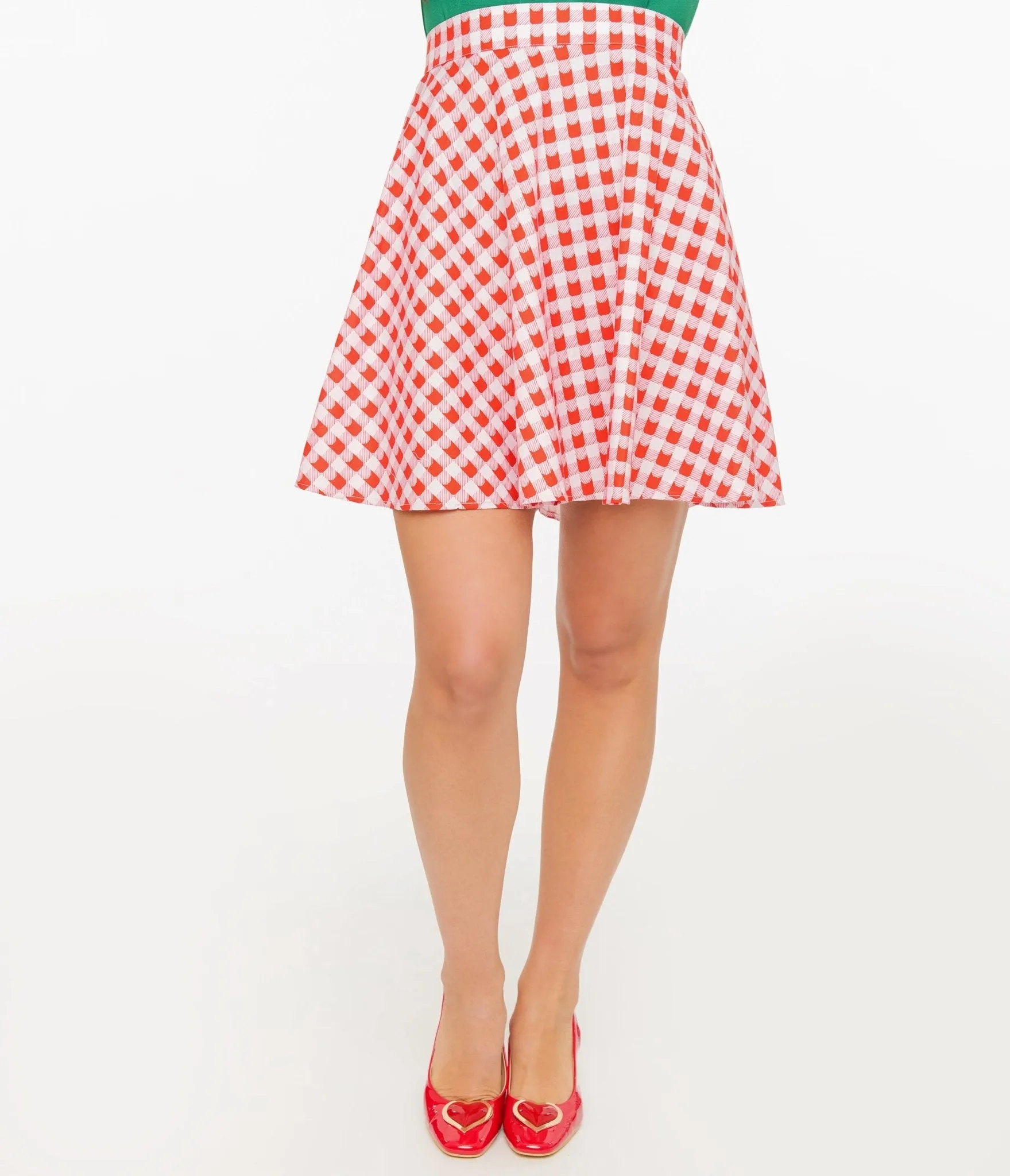 Retrolicious 1950s Red Check Skater Skirt