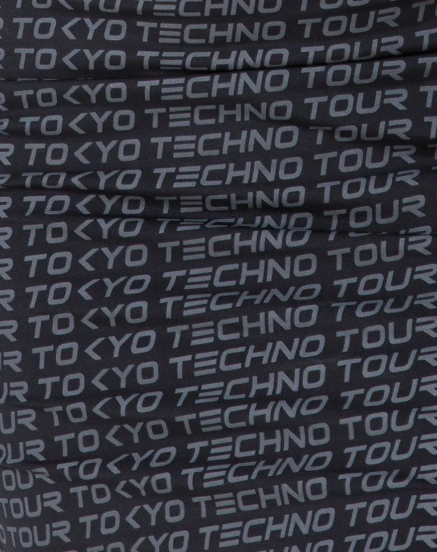 Selah Bodycon Dress in Tokyo Techno Tour Black