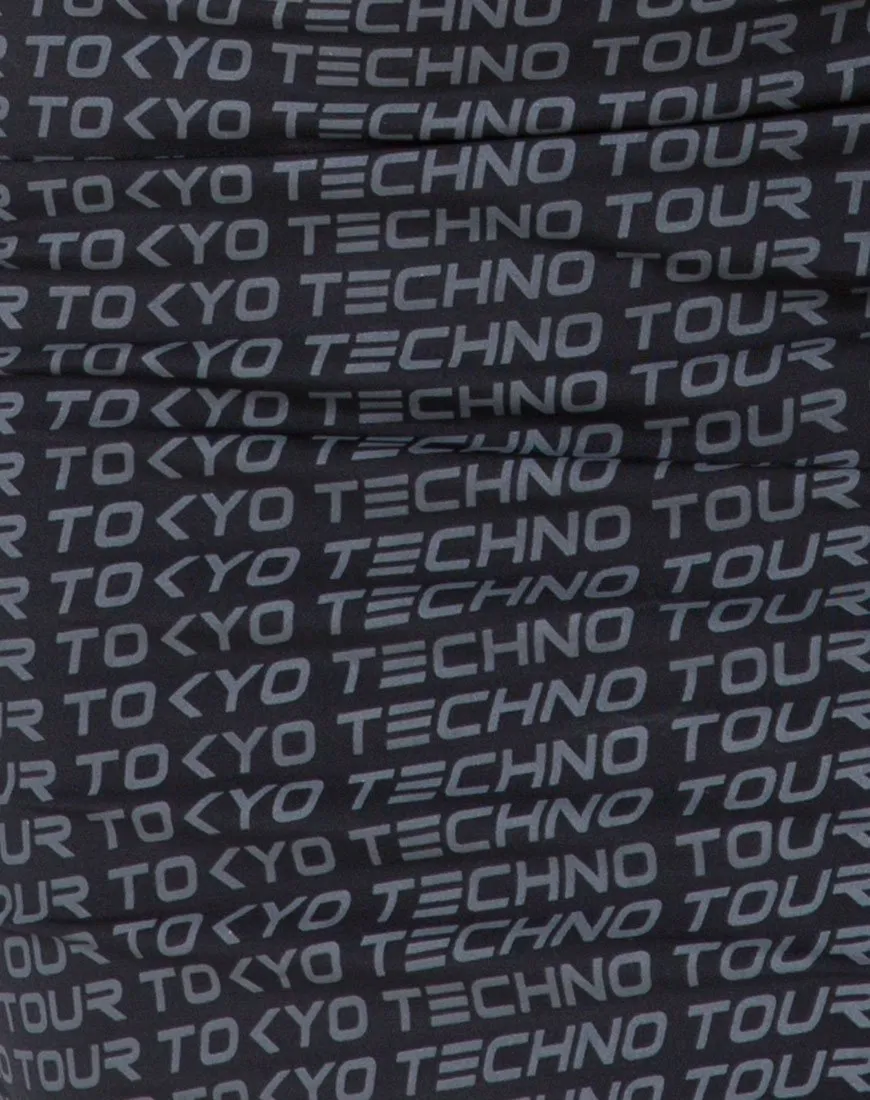 Selah Bodycon Dress in Tokyo Techno Tour Black