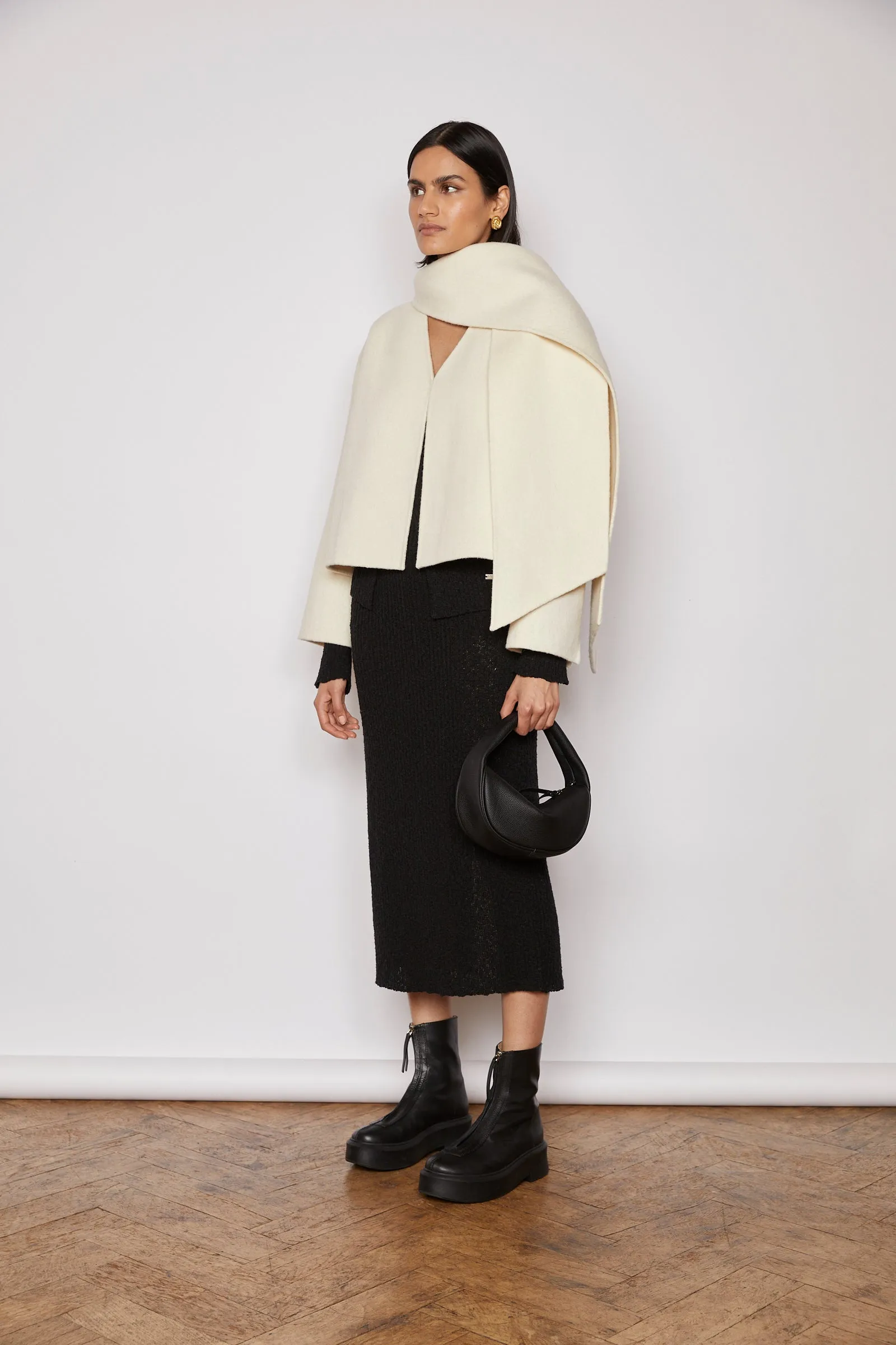 SIENNA COAT WITH SCARF CREAM