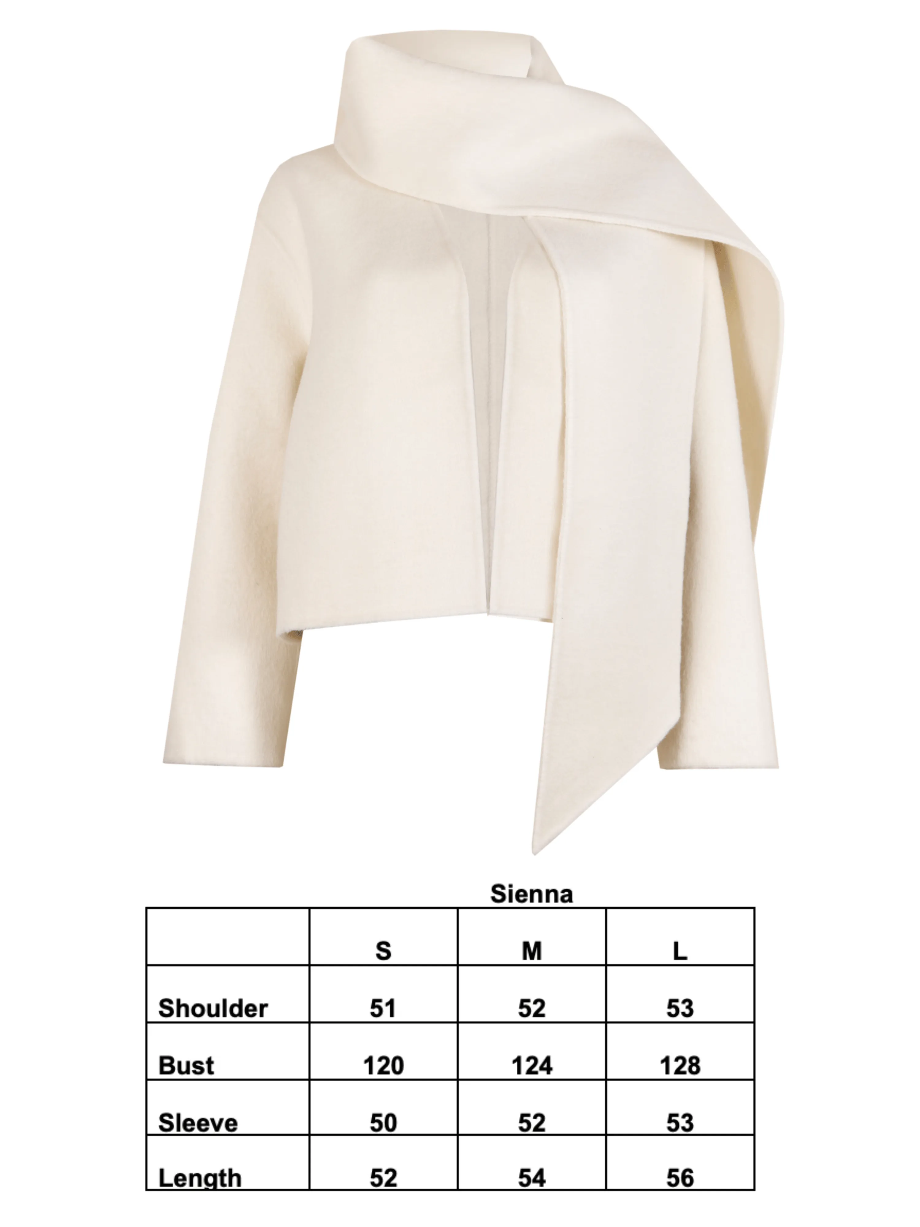 SIENNA COAT WITH SCARF CREAM