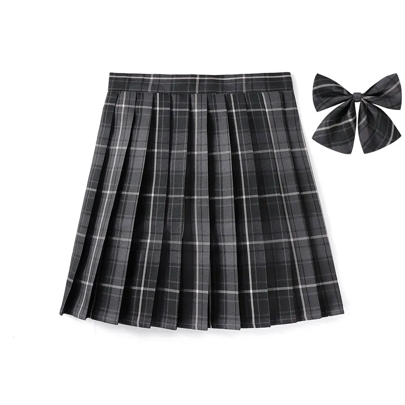 [Silent Black] JK vintage plaid uniform skirt