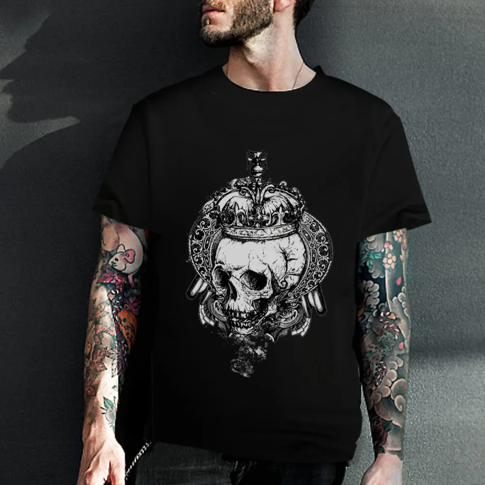 Skull King Crown Cotton T-shirt