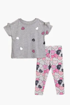 Splendid Scattered Heart Girls Leggings Set