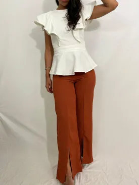 Split Hem Pants (terracotta)