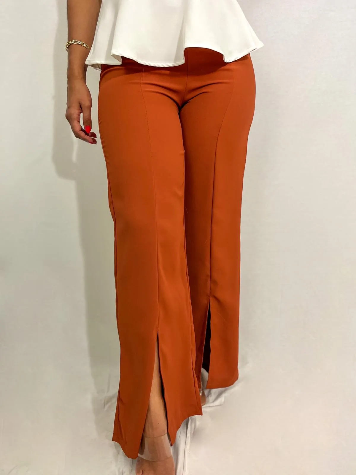 Split Hem Pants (terracotta)