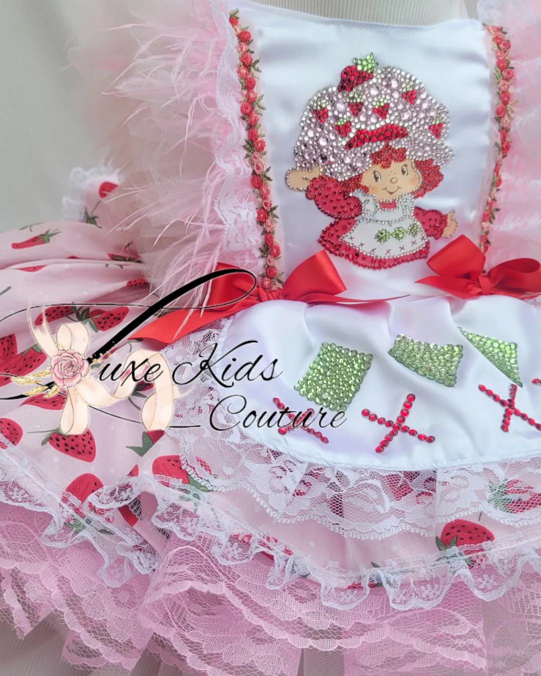 Strawberry Shortcake Vintage Couture Dress with Bling