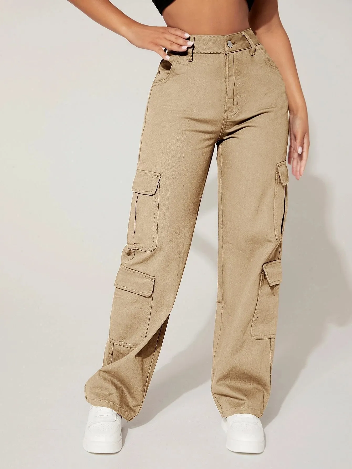 Stylish Flap Pocket Cargo Jeans