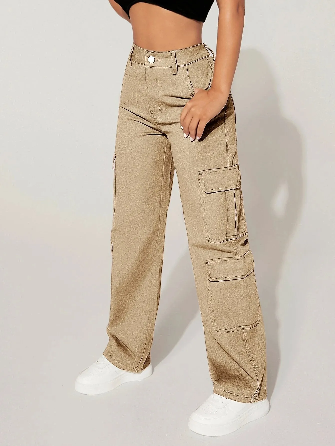 Stylish Flap Pocket Cargo Jeans