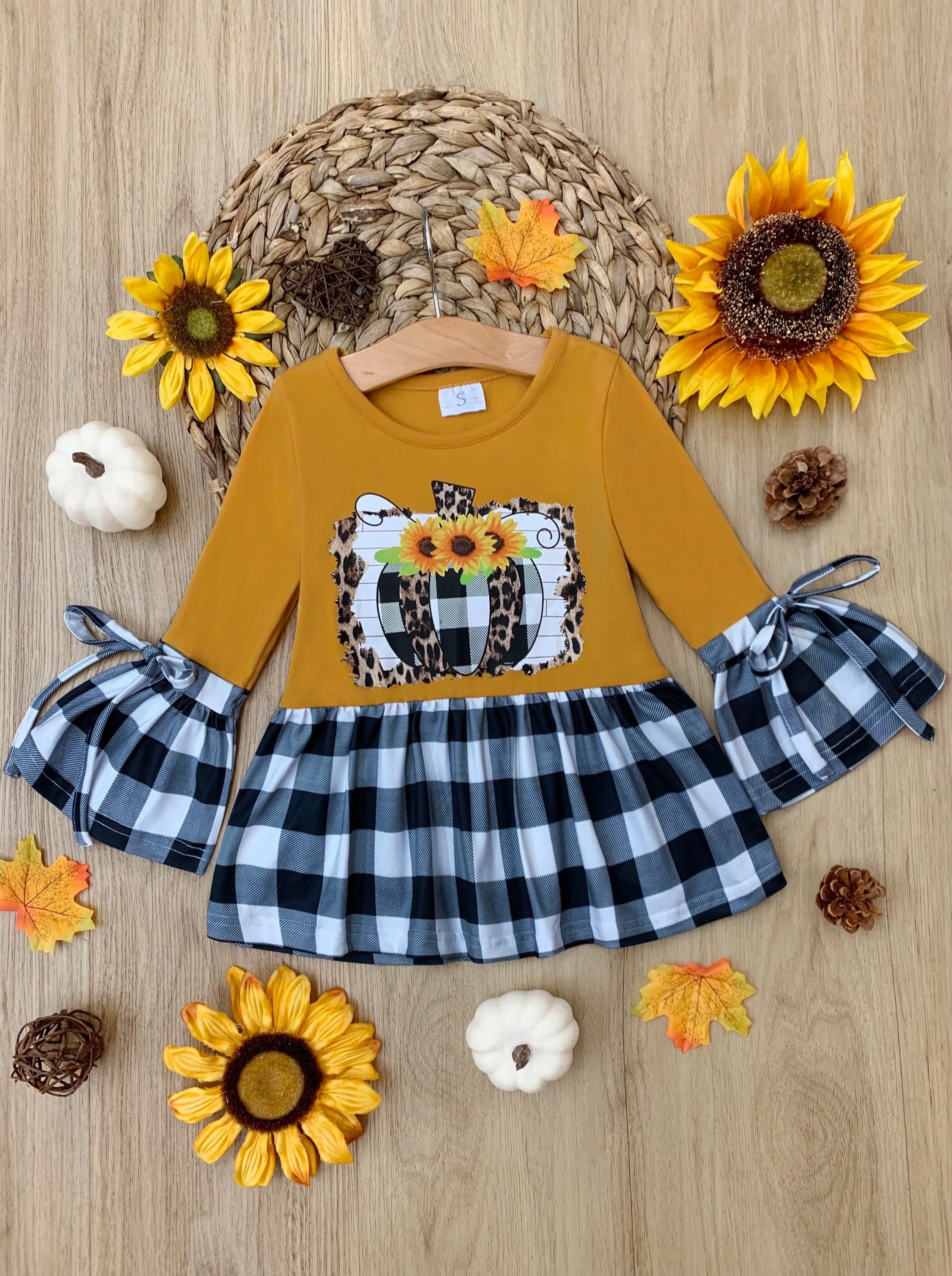 Sunflower Harvest Plaid Tunic