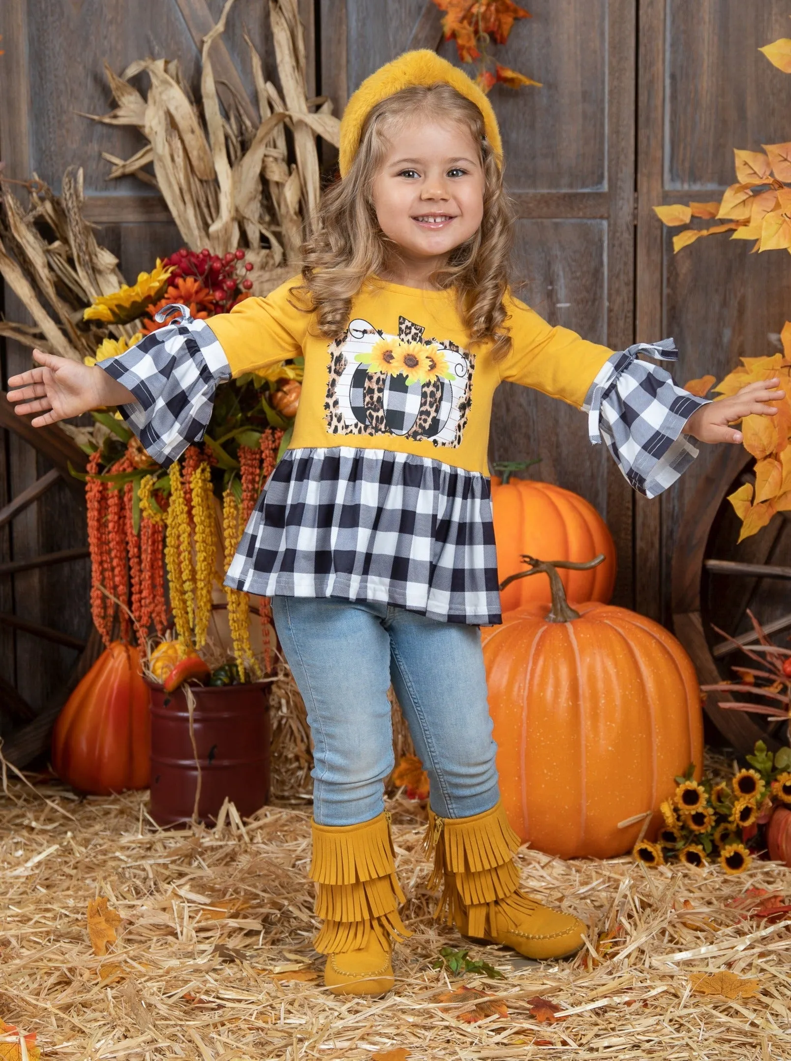 Sunflower Harvest Plaid Tunic