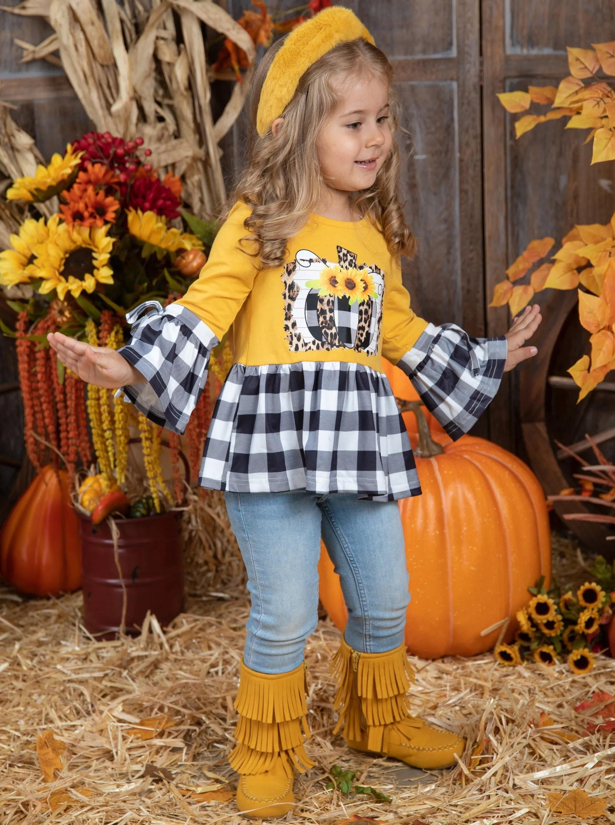 Sunflower Harvest Plaid Tunic