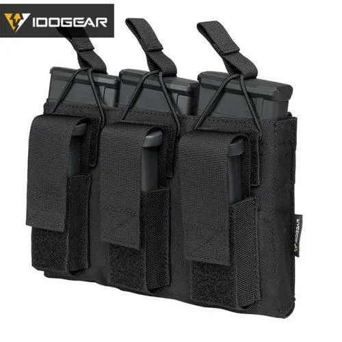 Tactical Magazine Pouch Mag Carrier Triple Open Top 5.56 Pistol MOLLE