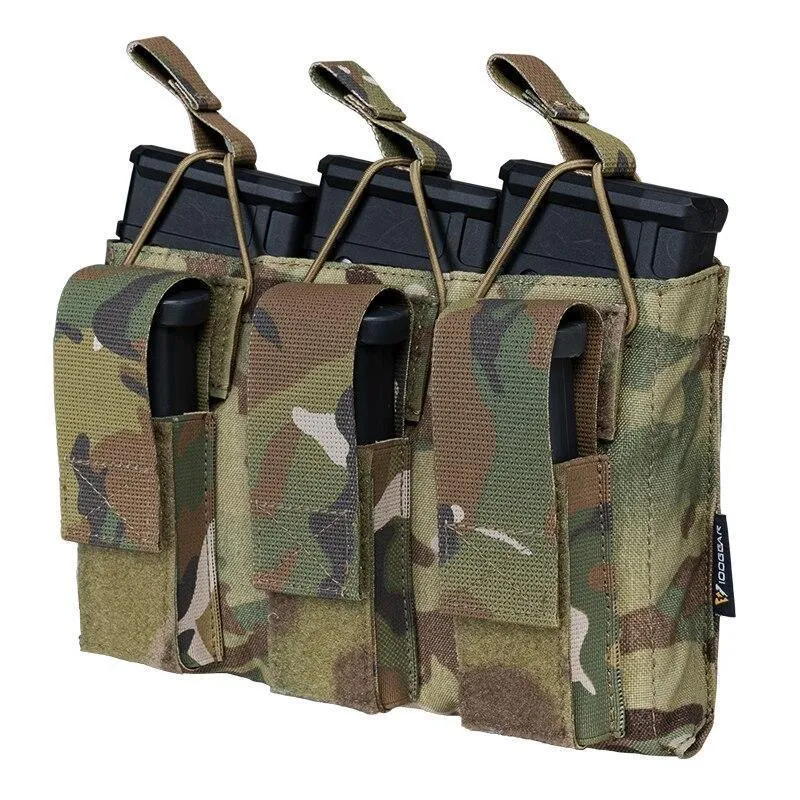 Tactical Magazine Pouch Mag Carrier Triple Open Top 5.56 Pistol MOLLE