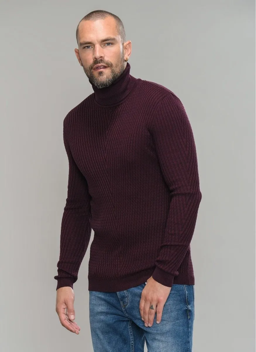 Textured Turtle Neck Sweater