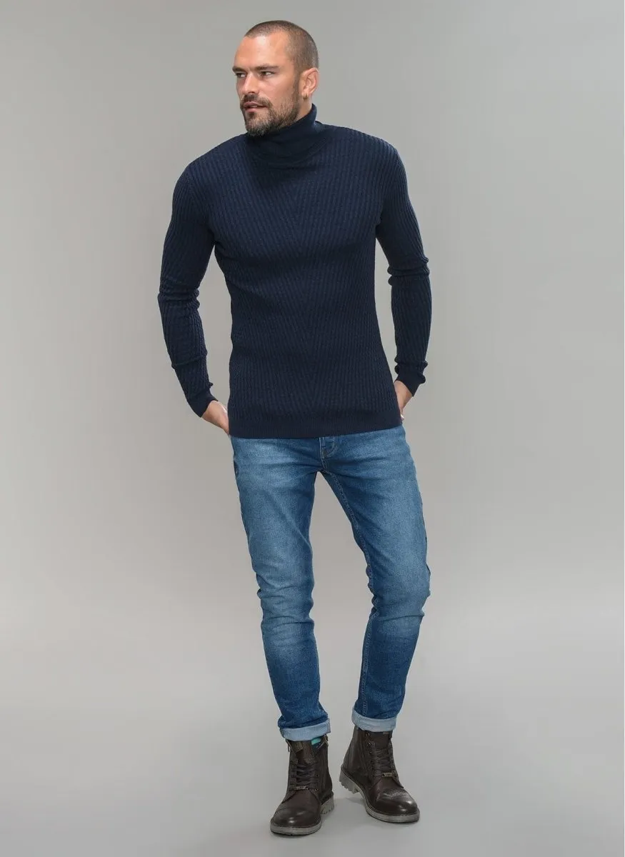 Textured Turtle Neck Sweater