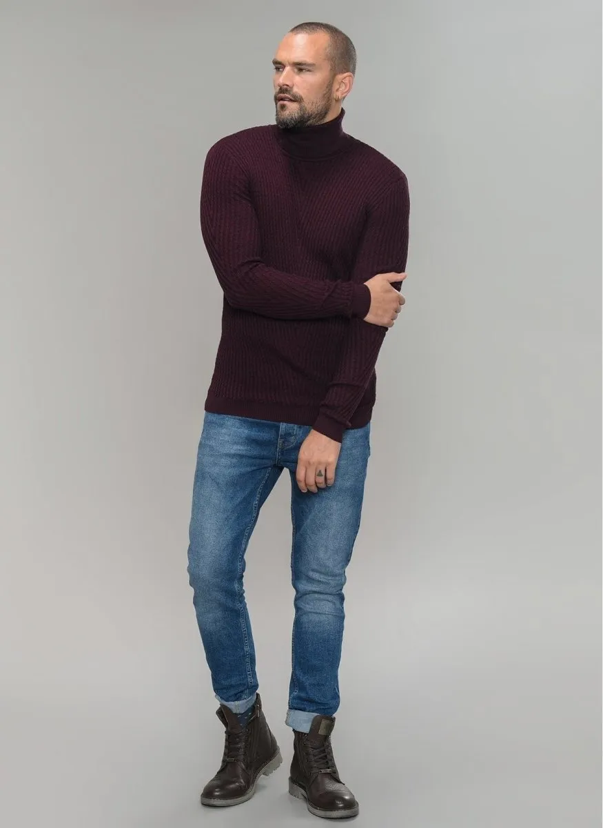 Textured Turtle Neck Sweater