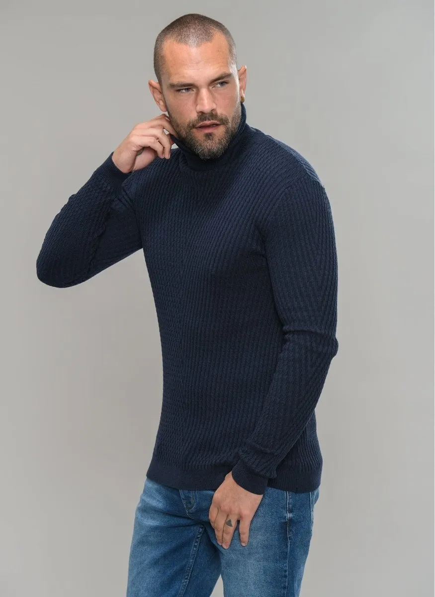 Textured Turtle Neck Sweater