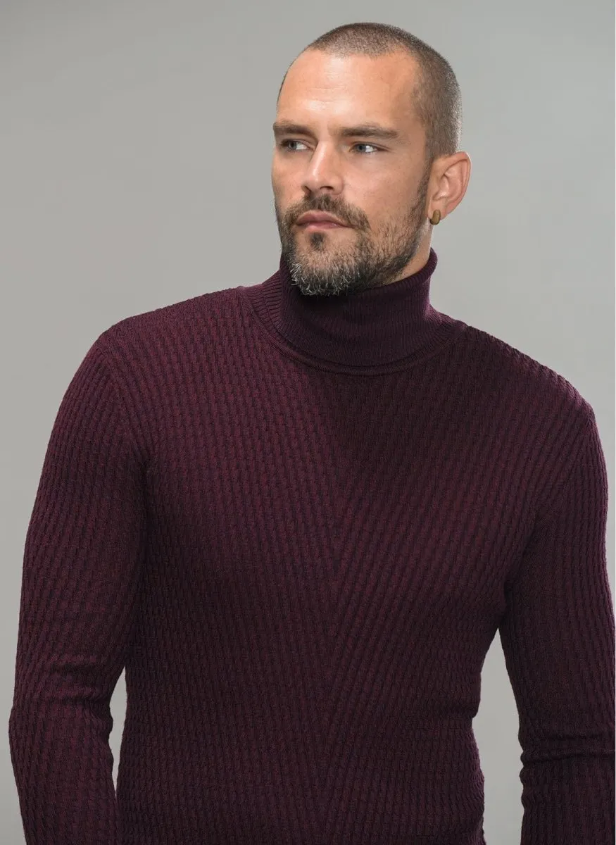 Textured Turtle Neck Sweater