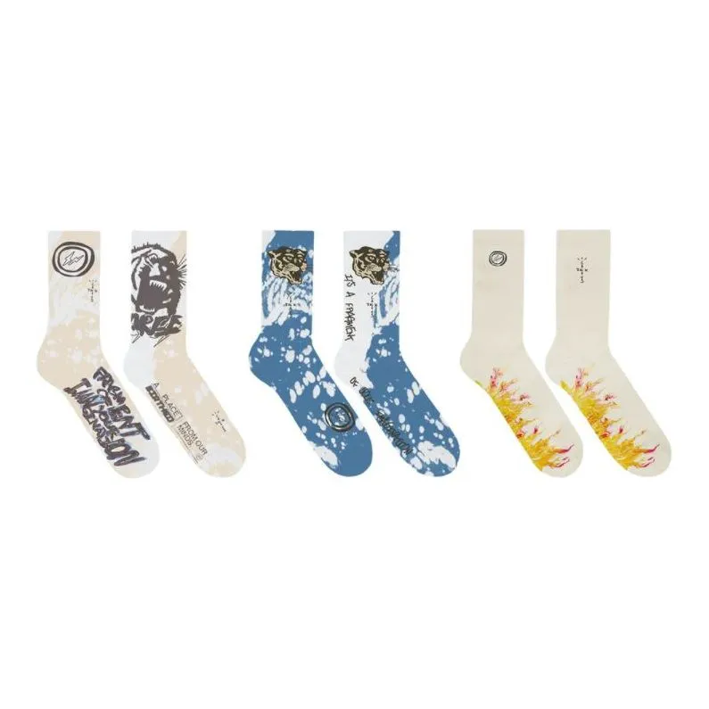 Travis Scott Cactus Jack For Fragment Socks (3 Pack) Multi