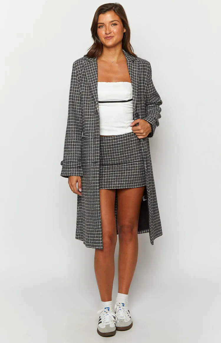 Twilight Grey Plaid Mini Skirt