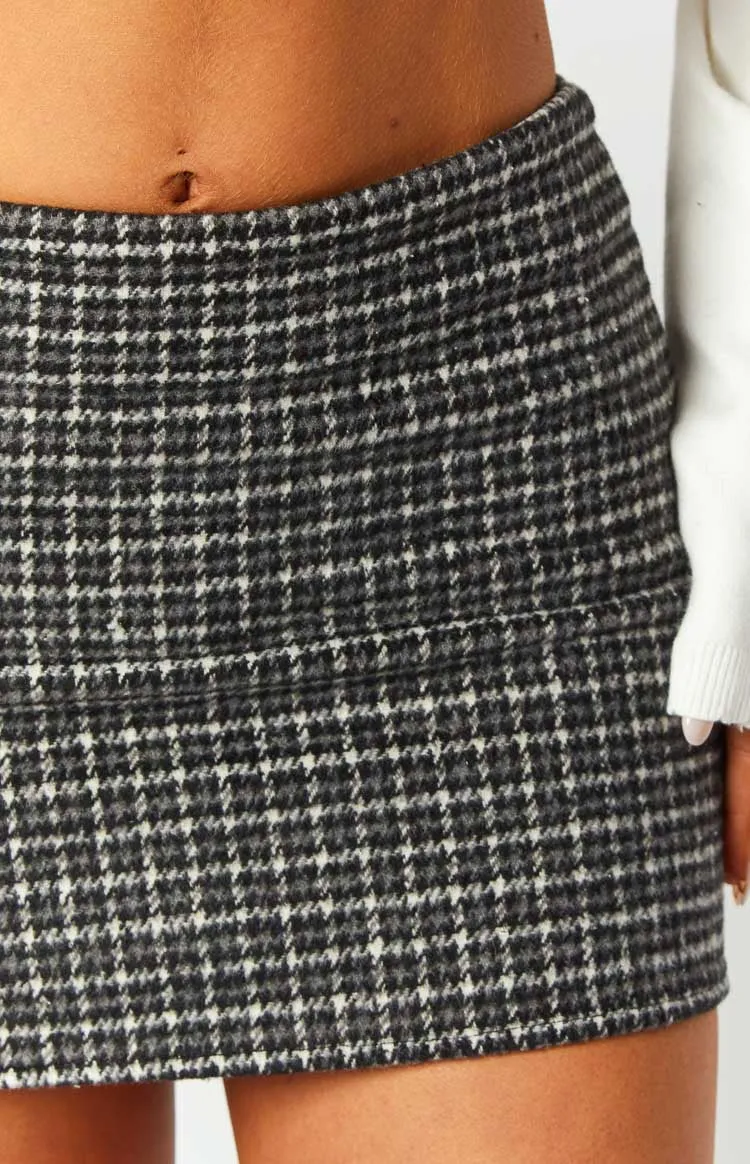 Twilight Grey Plaid Mini Skirt