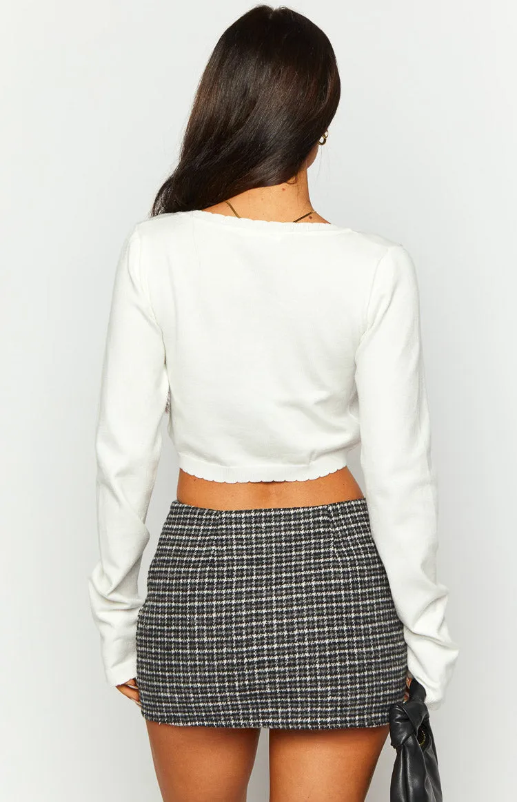 Twilight Grey Plaid Mini Skirt